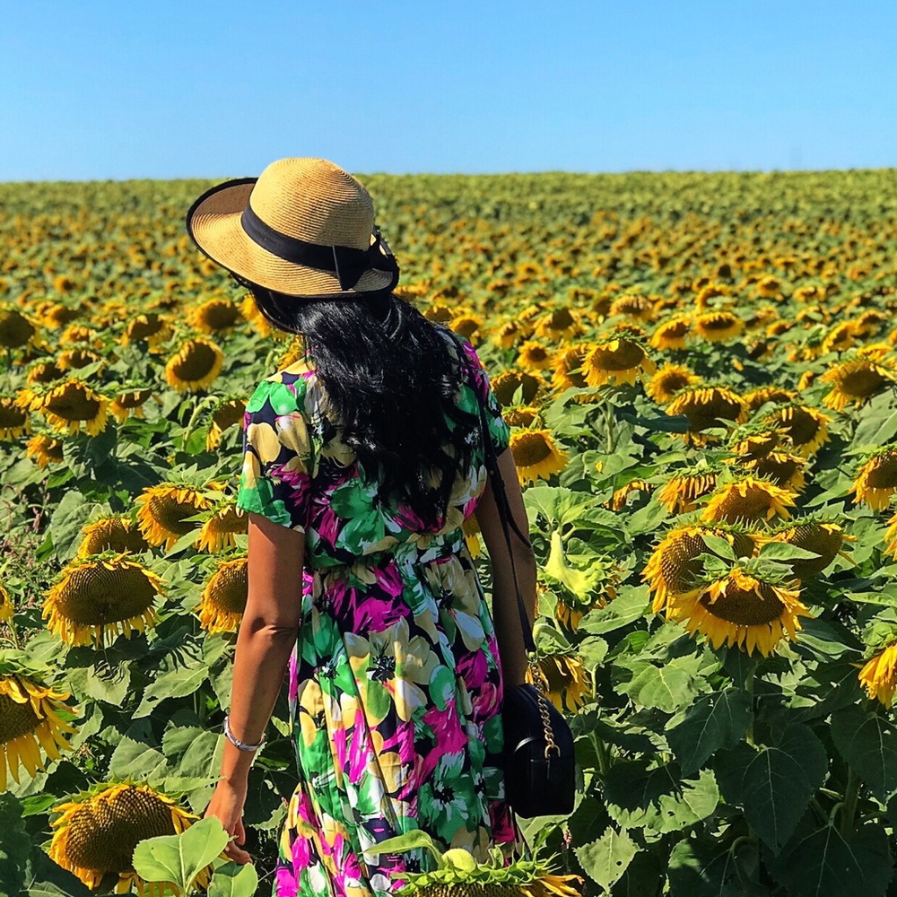 Flower Dress with Split